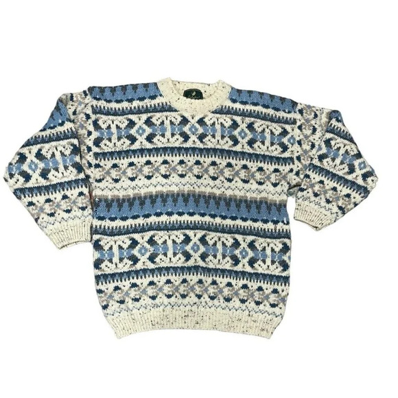 Vintage Eclypse Grandpa Crew Neck Wool Blend Sweater size Medium made in England - Picture 2 of 14